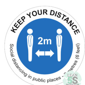 Red Factory Sign Keep Your Distance 500mm x 300mm Lean 5S Products UK