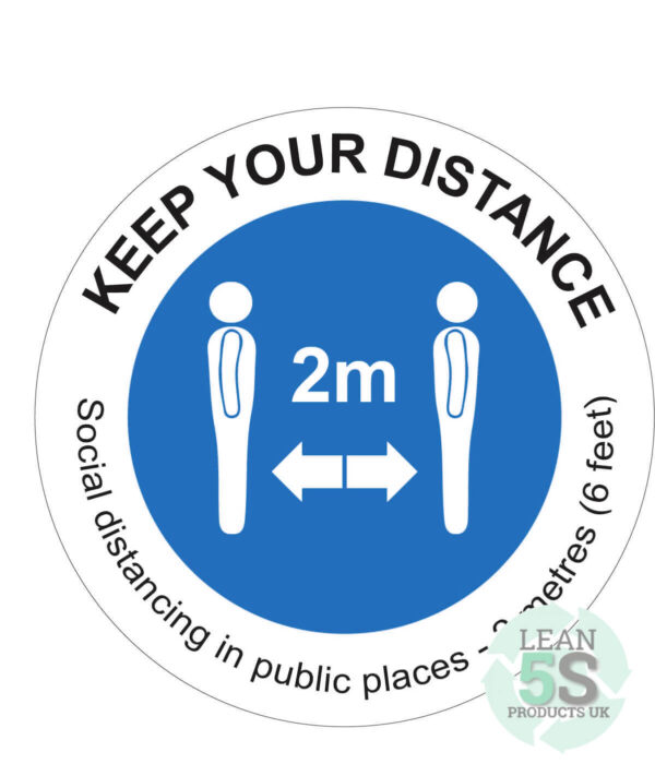 Blue Keep Your Distance Floor Marker (Standard) Lean 5S Products UK