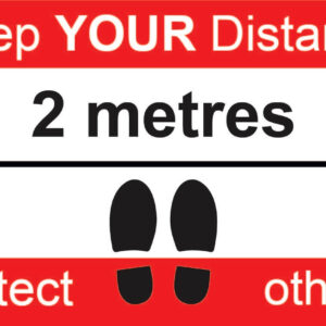 Red Factory Sign Keep Your Distance 500mm x 300mm