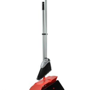 Vikan Dustpan set closed with broom and squeegee, 1050 mm, Grey Lean 5S Products UK