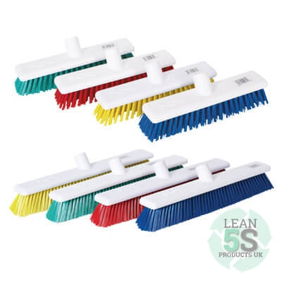 12 inch Hygiene Broom with 1300mm Aluminium handle Lean 5S Products UK